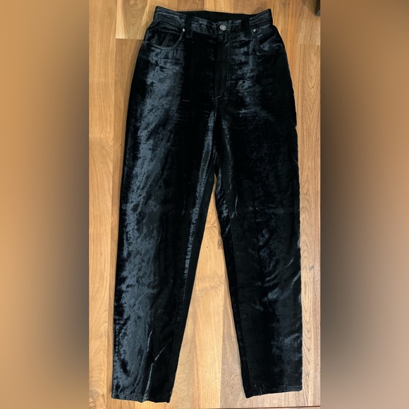 VERSACE, VINTAGE, VELVET HIGH-WAIST STRAIGHT - Picture 2 of 10